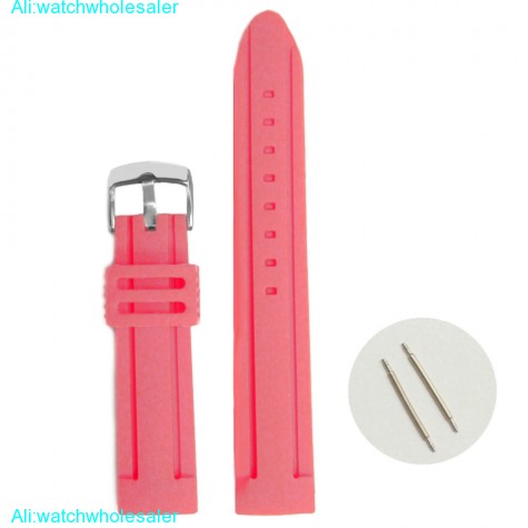 20mm Charm Pink Color Silicone Jelly Rubber Ladies Watch Band Straps WB1072U20JB