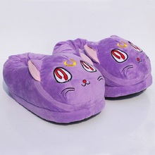 Anime cartoon Sailor Moon Luna cat Plush Slipper warm Indoor shoes winter 11inch