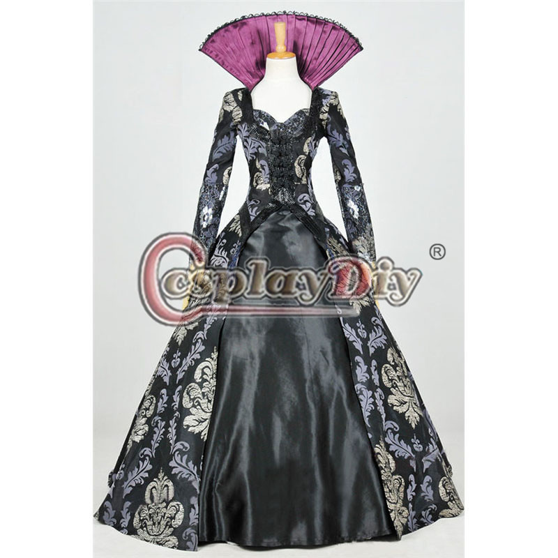 Once Upon A Time 3 Regina Mills Cosplay Costume Adult Women Dance Party Dress Custom Made D0814