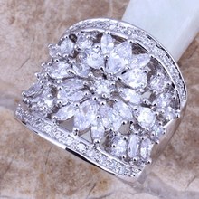 Fantastic White Topaz 925 Sterling Silver Ring For Women Size 5 / 6 / 7 / 8 / 9 / 10 Free Shipping & Jewelry Bag S0180