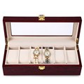High Quality 6 Slots Luxury Wood Watch Display Case Watches Box Elegant Jewelry Storage Organized caixa