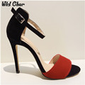 Black Peep Toe Women Shoes Pumps Sude Slip on Sexy Platform Stilettos OL Shoes Pump Heels