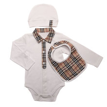 2016 Cute Bodysuits Summer Cotton Baby Clothes Hight Quality Boys Girls Costumes Hat and Bibs Roupas De Bebe Infantil Baby Body