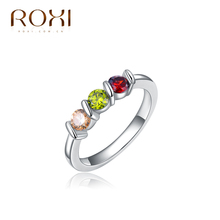 ROXI Delicate White Gold plated Color Micro-Inserted Jewelry for women/men,High Polish Wedding band Classic rings