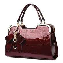 2016 women genuine patent leather handbags crocodile pattern crossbody shoulder bags women messenger bags tote sac a main Bolsas
