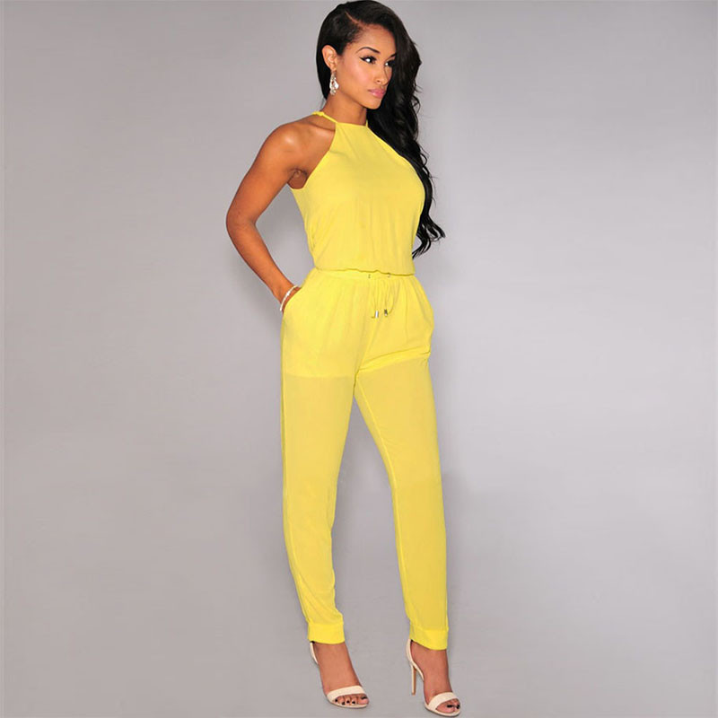 Yellow-Racer-Back-Drawstring-Jumpsuit-LC60343-1