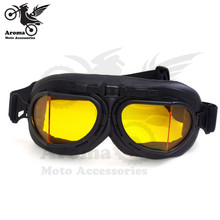 free shipping yellow len Retro motorcycle goggles for Harley Davidson style Vintage motorbike goggle men moto Accessories hot