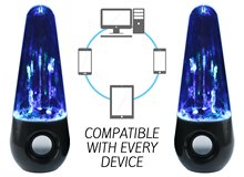 Water Show Bluetooth Dual Speaker System w/ Powerful Sound & Dancing Water for iPhone, Android Computer Speakers