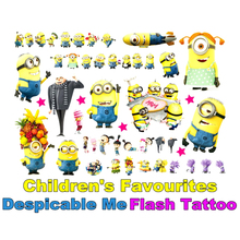 Hot Minion Toy Despicable Me Temporary Flash Tattoo Body Art Sticker 17 10cm Waterproof Tatoo EN71