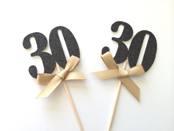 3 baby baby ideas for shower number dirty glitter Toppers number CUSTOM 30th birthday cupcake