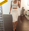 2015 fashion set women two piece outfits skirt crop top and skirts set causal sexy ensemble