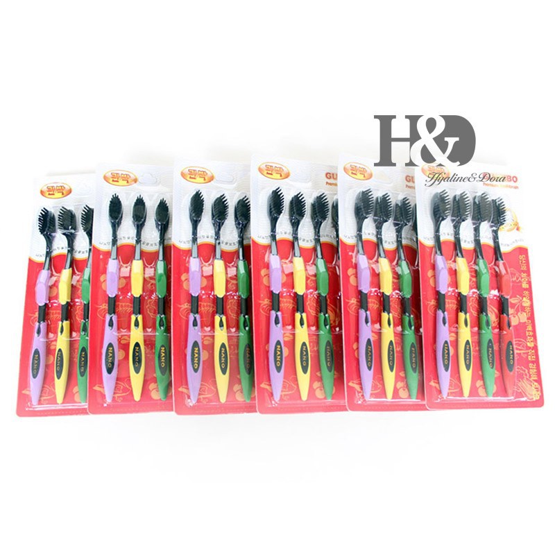 4PCS Pack 5pak lot Random shipments 18cm Oral Hygiene Ultra Soft Travel Bamboo Tooth Brush Charcoal Nano Brush Oral Care (1)