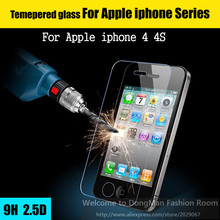 Ultra Thin 0.3mm 2.5D 9H Premium Explosion-Proof Tempered Glass Screen Protector For iPhone 4 4S HD Toughened Protective Film