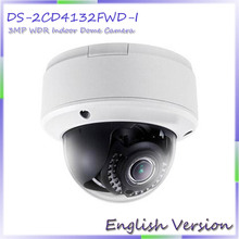 free shipping DS-2CD4132FWD-I 3MP IR WDR Smart IPC, Support Face Detection,With SD Card slot, up to 64GB