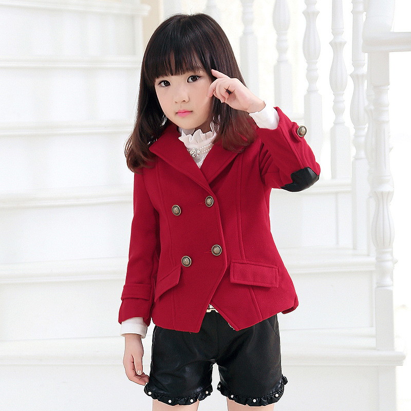 2014 New Arrival Girls Faux Leather Jacket Cotton Padded kids PU coats Fashion Children thick winter outerwear, C318