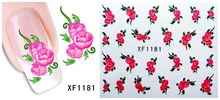 60Sheets XF1181 XF1240 Nail Art Water Tranfer Sticker Nails Beauty Wraps Foil Polish Decals Temporary Tattoos