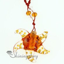 Sea starfish perfume bottle Italian venetian lampwork blown murano glass pendants necklaces jewelry cheap ladies jewellery
