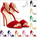 2016 new fashion gladiator high heels sandals sexy pointed toe strappy women flock summer pump sapatos
