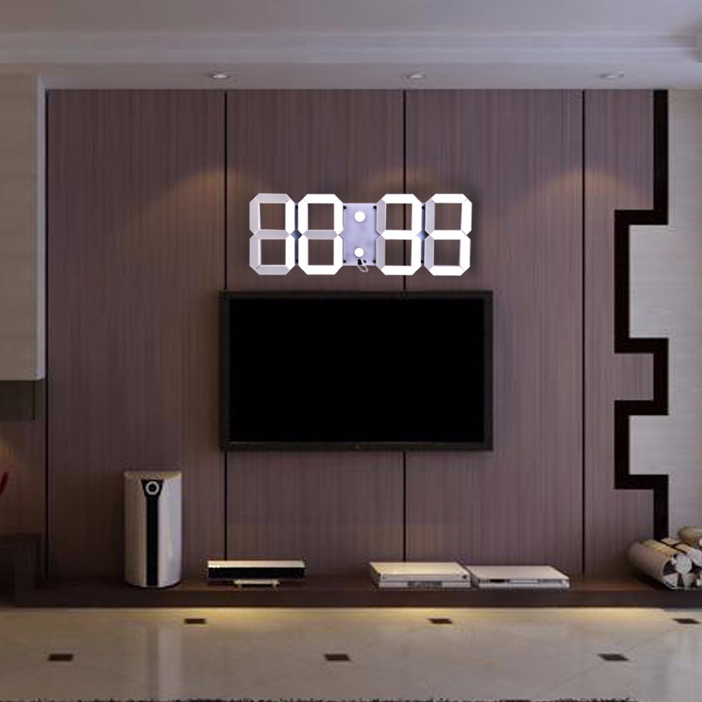 2016 Remote Control Large Modern Design Digital Led Wall Clock Big Creative Vintage Watch Home Decoration Decor 3d White Clock