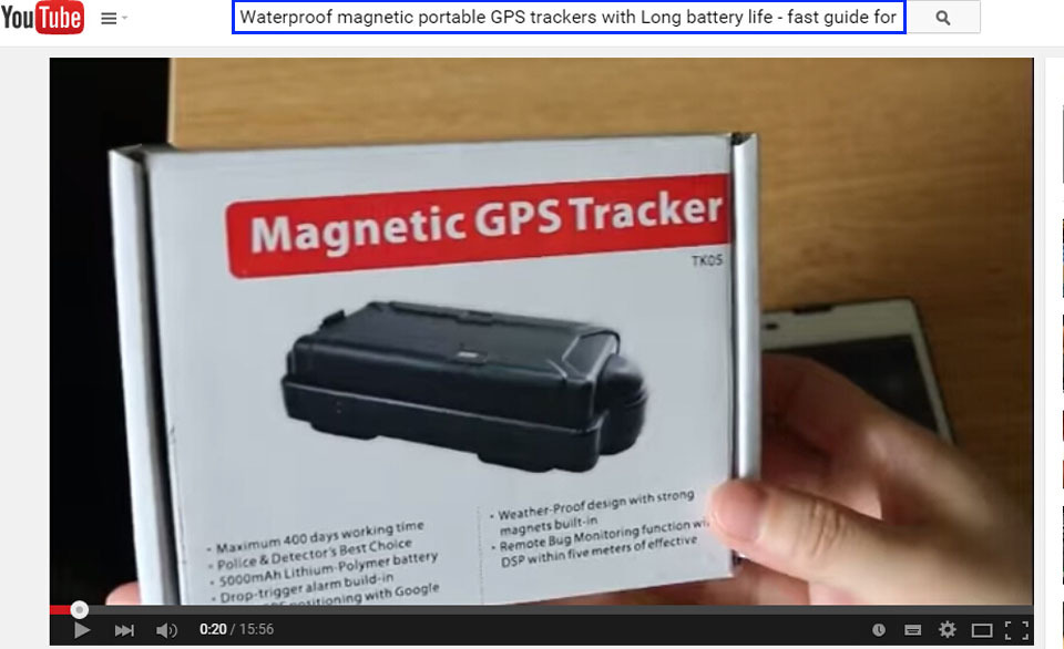 Fast Guide Video on Youtube - Portable GPS Tracker