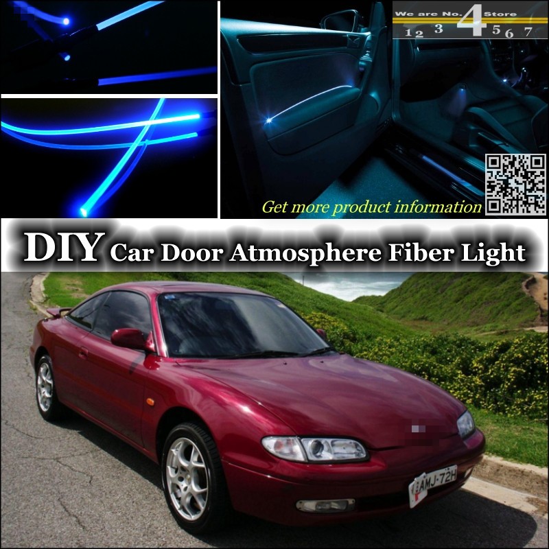 interior Ambient Light Tuning Atmosphere Fiber Optic Band Lights For Mazda MX-6 MX6 Mystere Inside Door Panel illumination Refit