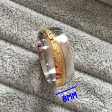 2015 new Brand Luxury large 8mm 18K silve gold rings 316L Stainless Steel rings for men women jewelry
