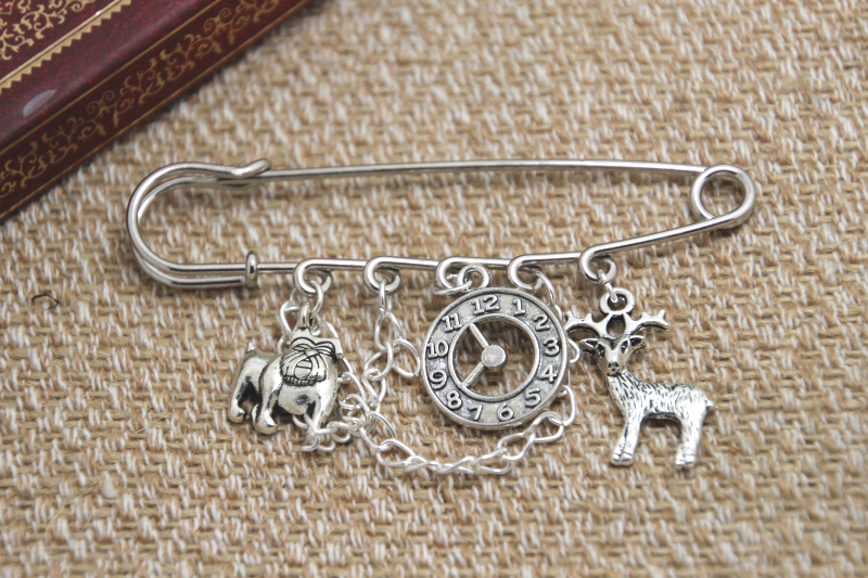 12pcs Hannibal inspired Will Graham themed charm with chain font b kilt b font pin brooch