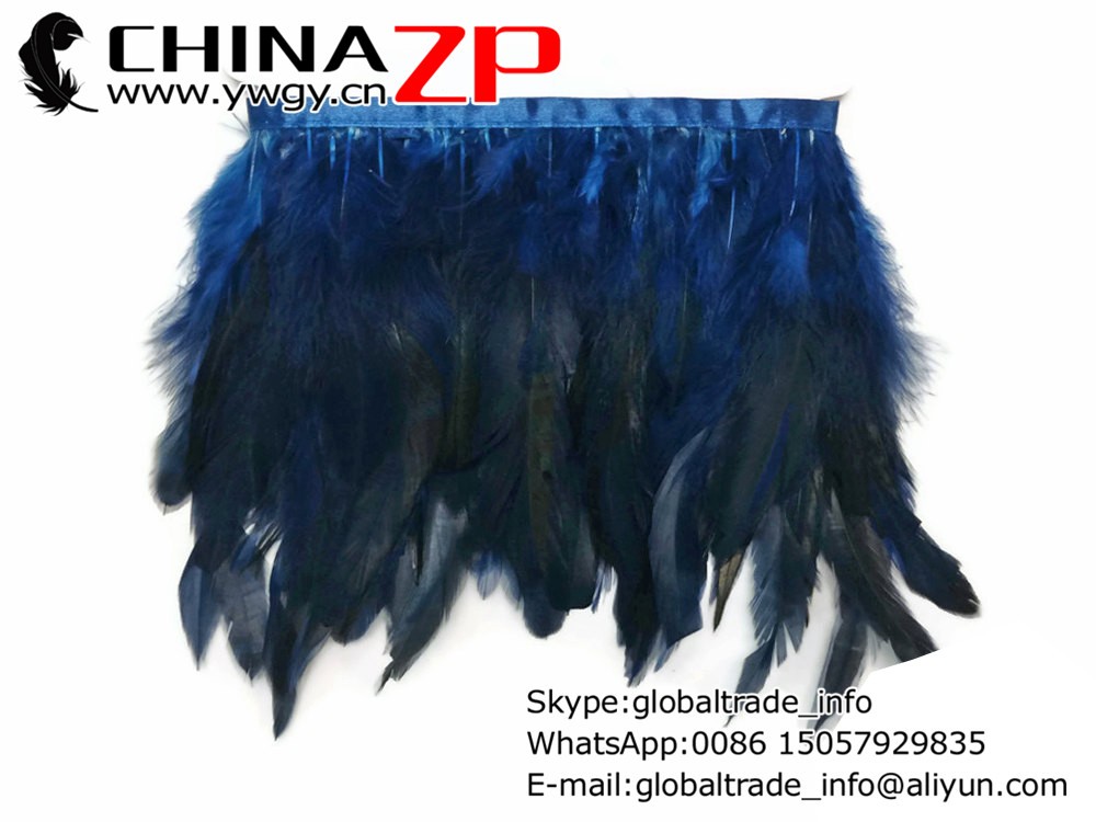 Feathers Fringe ,1 yard - NAVY Chinchilla Rooster Feathers Trim