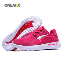 ONEMIX Woman Running Shoes For Women Nice Retro Suede Run Athletic Trainers Rose PigSkin Sports Shoe Outdoor Walking Sneakers