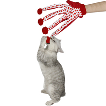 Pet Products Lovely Ball Pet Funny Toy Cute Polka Dot Cat Toys Scratch Glove Toy Red Color Free Shipping