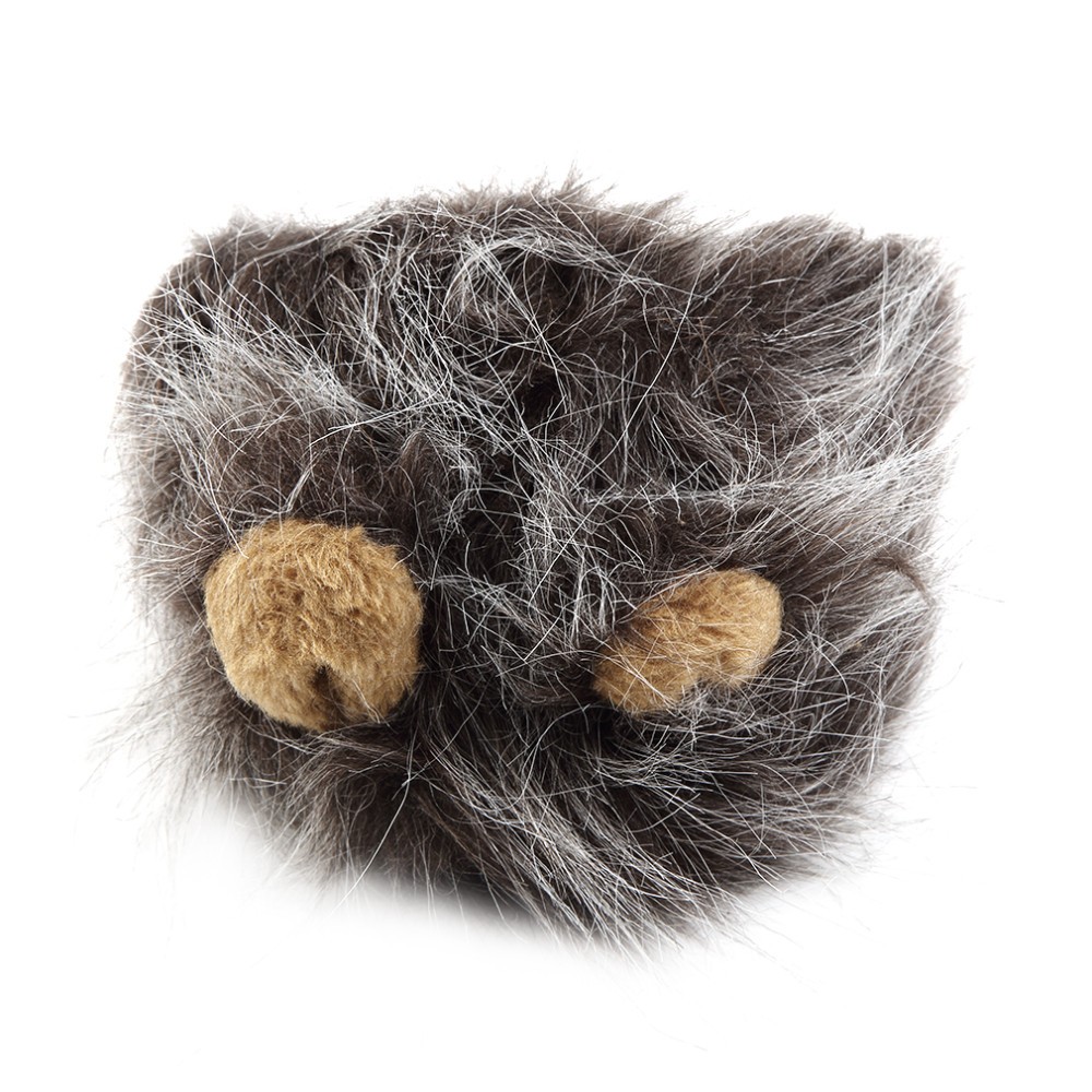 Pet Cat Dog Emulation Lion Hair Mane Ears Head Cap Autumn Winter Dress Up Costume Muffler Scarf (4)
