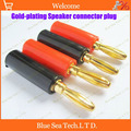 NEW 20pcs Black And Red gold plating Banana Speaker Plugs socket Connector for 910 ect binding