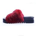 Real Rabbit Fur Slippers Casual creepers Shoes Women s Sandals Sandalia Feminina creepers shoes Female Home