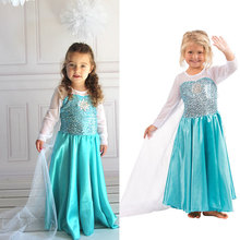 $6.99/PCS Hot High Quality Princess Girl Dresses Children Clothing Anna Elsa Cosplay Costume Kid’s Party Dress Girls Clothes 16