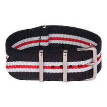 Retro multicolor negro blanco Nylon lienzo ver correas nuevas correas de reloj de la otan banda wach de 22 MM