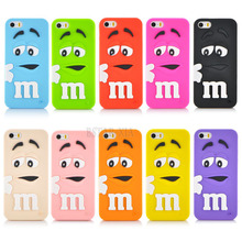 Soft silicone cute M&M Chocolate colorful Rainbow Beans phone case cartoon cover For iphone 5 5s PT1357