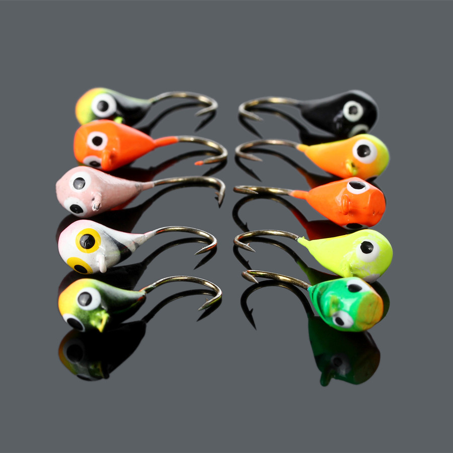Top quality lead jig hooks ice fishing lures 10pcs/set jig head the