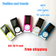 Free shipping sports MP3 player TF card storage Standard configuration data cable bare metal packing boxes Comes with LED lights