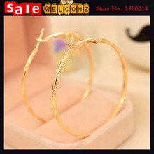 Europe Fashion Large Simple Personality Big Golden Silver Plated Statement Circle Round Hoop Earrings women ‘s Jewelry Wholesale