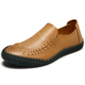 Fashion Slip On Genuine Leather Shoes For Men Korean Casual Cow Leather Shoes