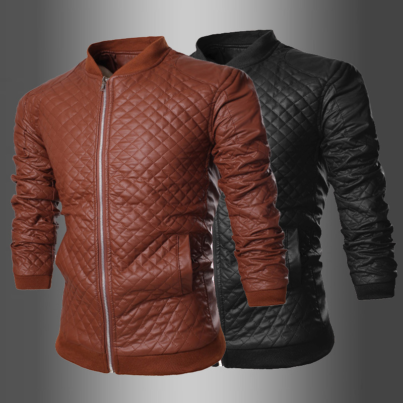 Fashion Slim Men Leather Clothing Spring Regular S...