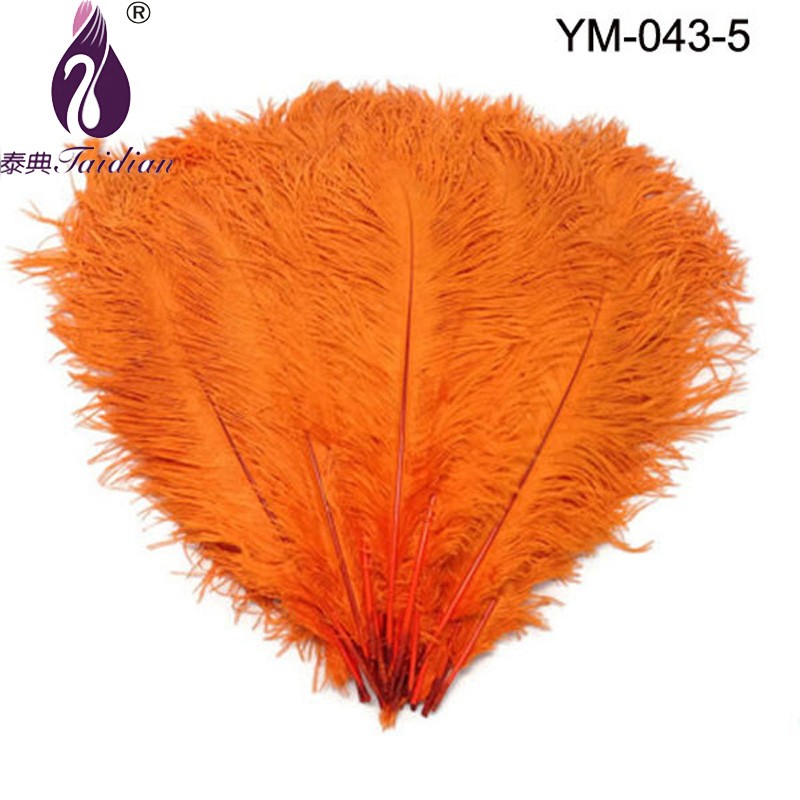 5# Ostrich Feather Plume wedding decoration,orange ,DIY Decoretion Feather ,Natural Ostrich Feather fringe