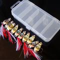 NEW Hot selling Fishing Lure Feather Treble Hook Metal spoon Spinner Baits Fishing Tackle