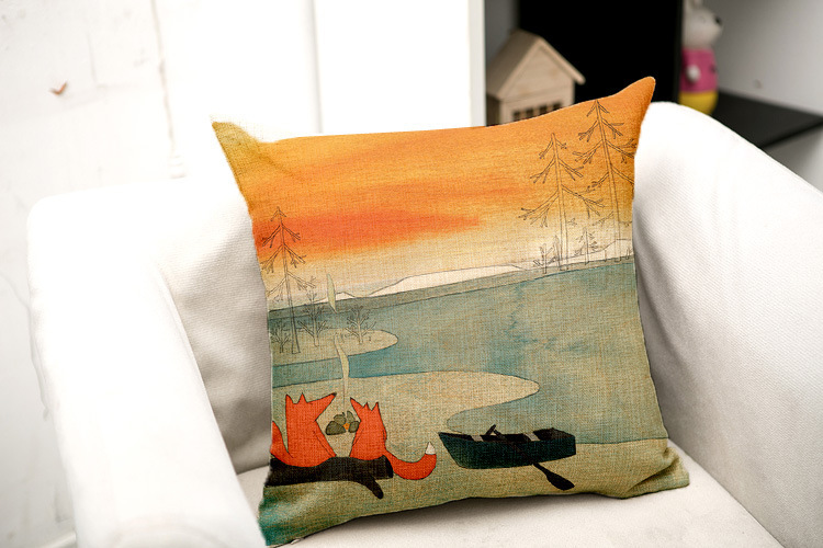 Aliexpress.com : Buy Free Shipping Couple small red fox Decorative Cushion Cover Throw Pillow ...