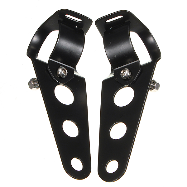 Black Chrome Headlight Mount Bracket For Motorcycles Fork Bobber Racer 35mm 43mm
