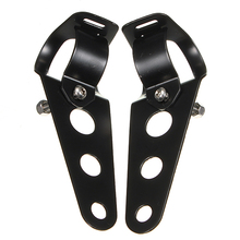 Black/Chrome Headlight Mount Bracket For Motorcycles Fork Bobber Racer 35mm-43mm