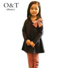 2015 New autumn children clothing suits girls clothing set child cotton sportswear set girl casual suit