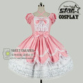 Size Customized Romantic Princess Pink Lolita Dress Children Girls Chiffon Gothic Costumes Birthday Party Kids Ball