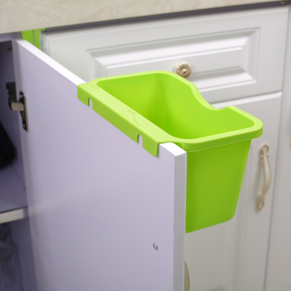 1pc Kitchen Gadget Hanging Trash Can Cabinet Door Plastic Storage