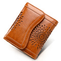 Ladies New Short Purse Retro Burnished Cowhide Small Bag Women Korean Style Fashion Simple Tri fold